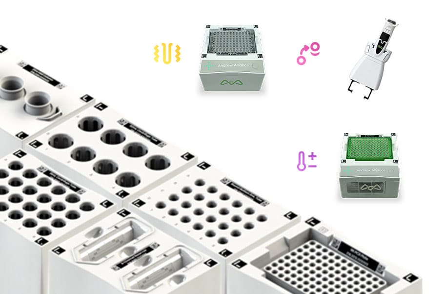 Pipetting robot using electronic pipettes for liquid handling Andrew+